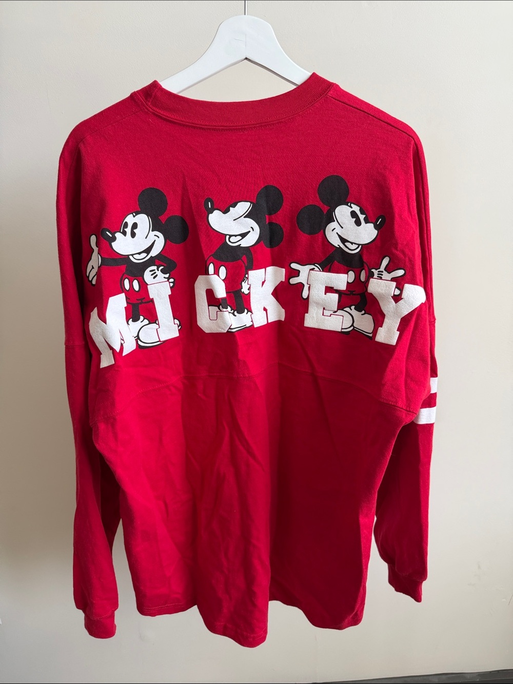 Disney Red Mickey Crewneck Sweatshirt with Graphic Back